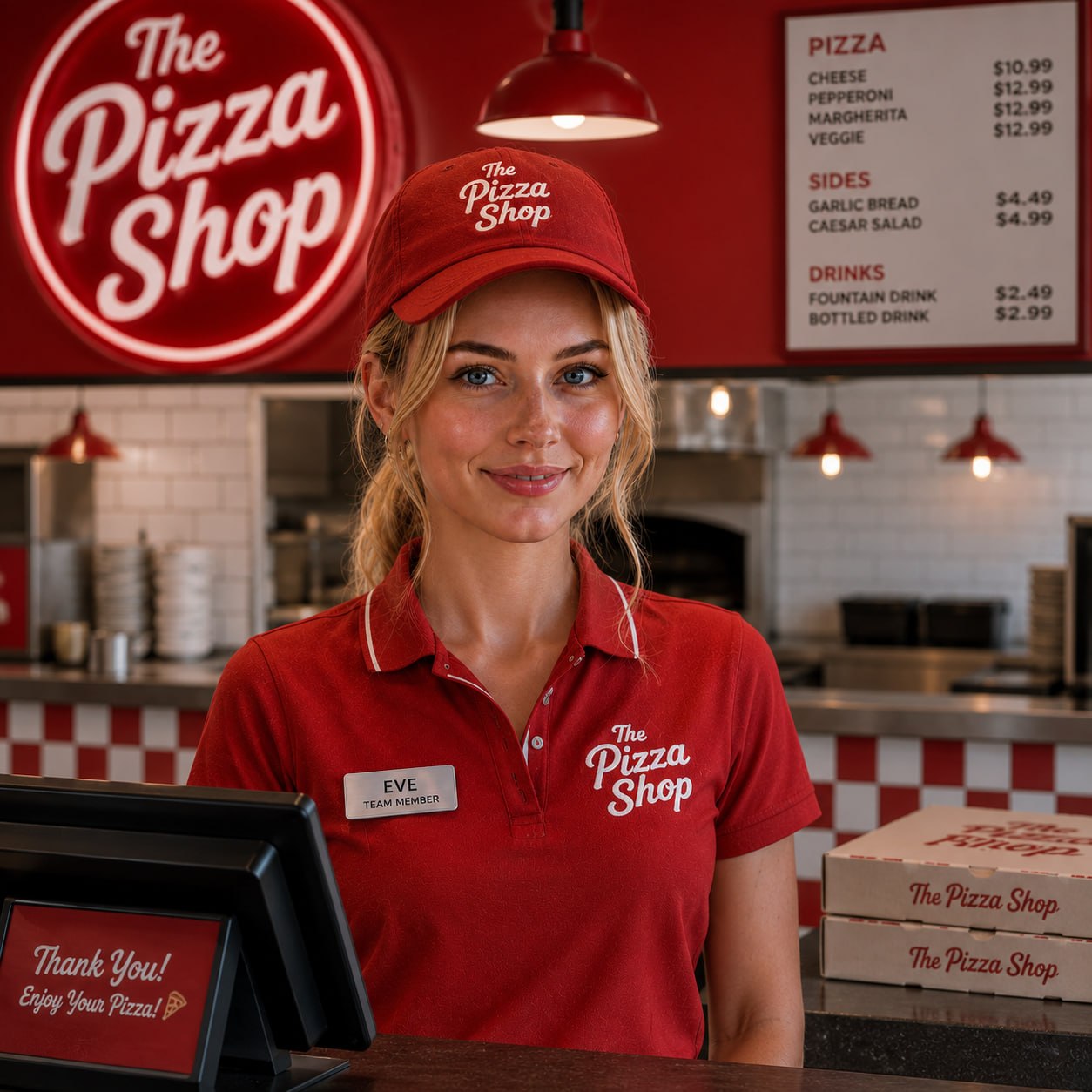 Eve — Team Member at The Pizza Shop